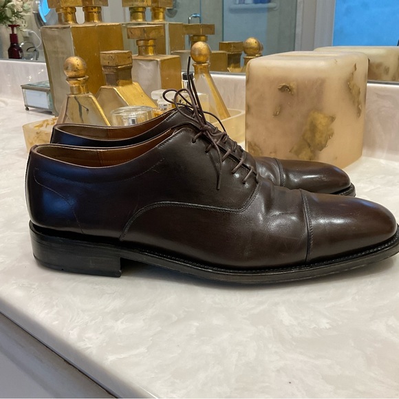 Salvatore Ferragamo Brown Calf Leather Cap Toe Oxford Dress Shoes, Men’s Sz 12 D - Picture 4 of 16